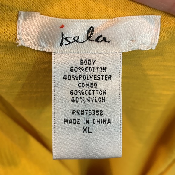 Isles Yellow Cotton Blend Short Sleeve Shirt - Picture 4 of 5